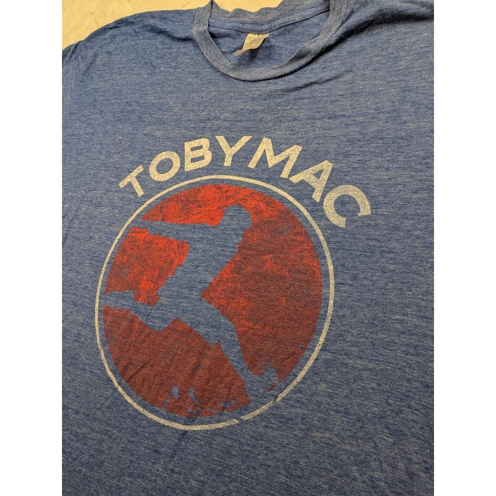 TobyMac Graphic Tee Blue Heathered Short Sleeve Shirt Mens XL Christian Rock